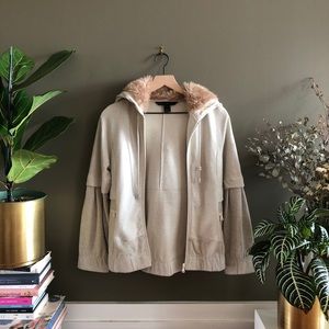 Marc by Marc Jacobs Fur Lined Zip Up Hoodie